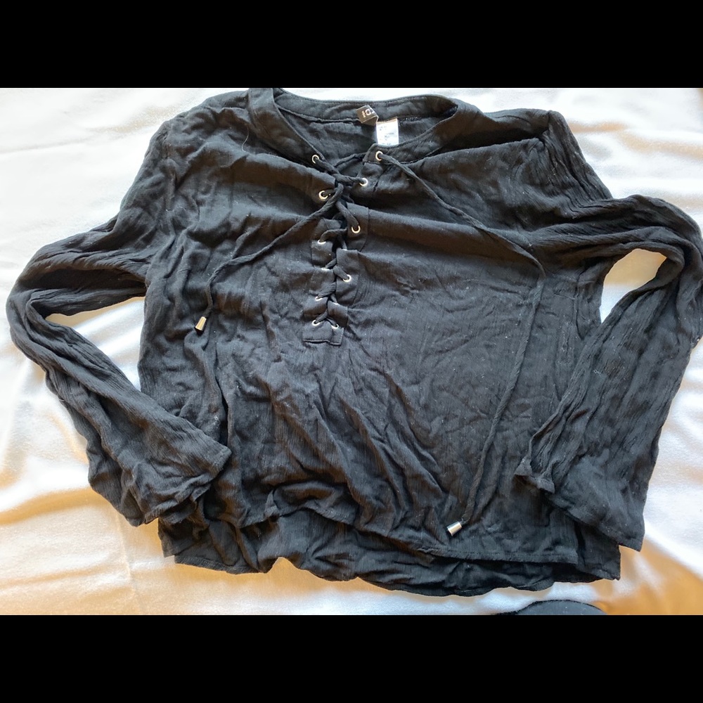 Lace Up Top - Picture 2 of 4